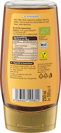 Agavensirup Vanille, vegan dmBio