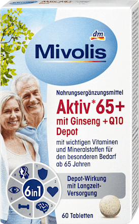 Kapsuly Aktiv* 65+ so ženšenom + koenzýmom Q10 Depot Mivolis