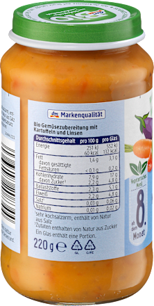 Menu Ratatouille z ziemniakami i soczewicą od 8. miesiąca dmBio