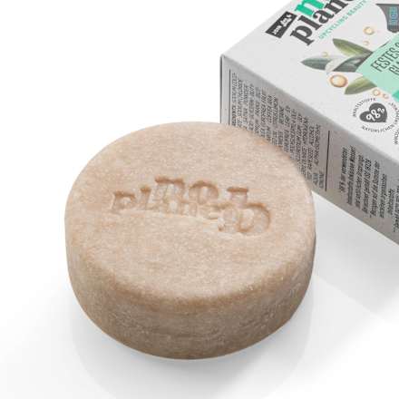 Čvrsti šampon za jačanje i sjaj kose – ulje kafe i listovi masline No Planet B