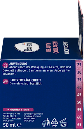 Nočný pleťový krém Beauty Collagen Balea