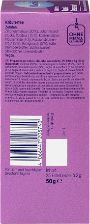 Kräutertee "Ruhe & Gelassenheit" mit Zitronenmelisse, Rooibos, Passionsblumenkraut (25 Beutel) Mivolis