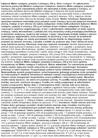 Mleko następne od 6. miesiąca babylove