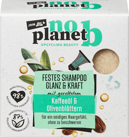 Čvrsti šampon za jačanje i sjaj kose – ulje kafe i listovi masline No Planet B