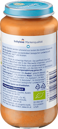 Bio zelenjavni pripravek s testeninami, po dopolnjenem 12. mesecu starosti babylove