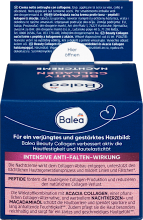 Nočný pleťový krém Beauty Collagen Balea