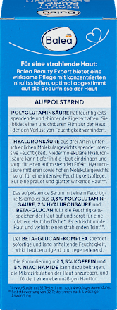 Beauty Expert zaglađujući hidratantni serum s kofeinom, poliglutaminskom i hijaluronskom kiselinom – Plump & Glow Balea