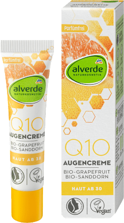 Krema za nego kože okrog oči, s koencimom Q10, bio grenivko in bio rakitovcem alverde NATURKOSMETIK