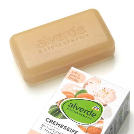 Seifenstück Cremeseife Sheabutter, Mandelmilch alverde NATURKOSMETIK