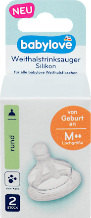 Silikonski sisač sa širokim grlom, od rođenja, veličina M babylove