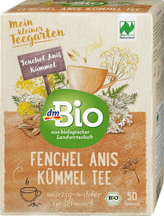 Bio zeliščni čaj s komarčkom, janežem in kumino (50 x 2 g) dmBio
