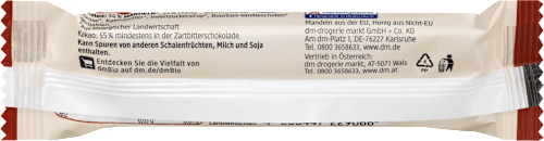 Barretta bio al cioccolato fondente con ripieno al marzapane dmBio