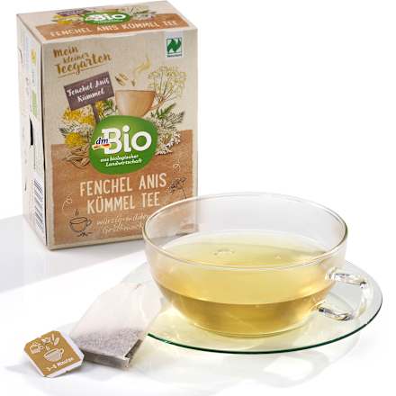 Bio zeliščni čaj s komarčkom, janežem in kumino (50 x 2 g) dmBio