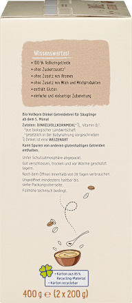 Getreidebrei Dinkel ab dem 5. Monat, 2x200g dmBio