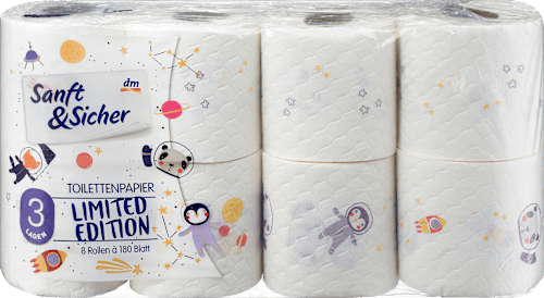 Toilettenpapier Saison 3-lagig (8x180 Blatt) Sanft&Sicher