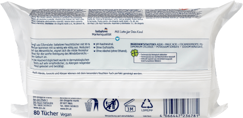 Feuchttücher mit 99% Wasser (4x80 St) babylove