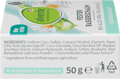 Rasierschaum fest alverde NATURKOSMETIK