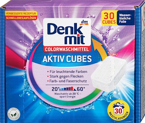 Colorwaschmittel Cubes Aktiv Denkmit