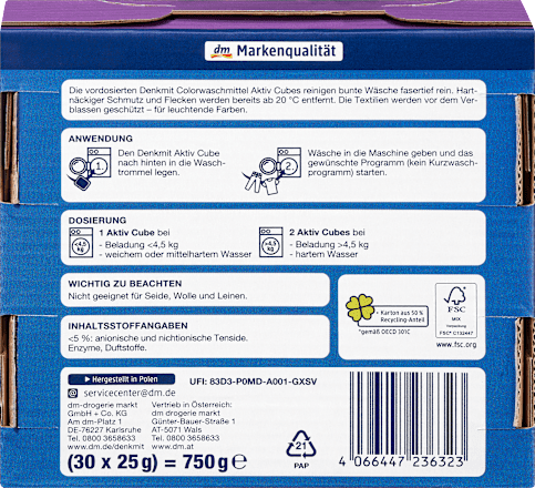 Colorwaschmittel Cubes (30x25 g) Denkmit