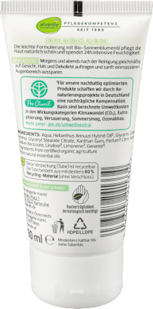 Gesichtscreme 24h Sonnenblumenöl alverde NATURKOSMETIK