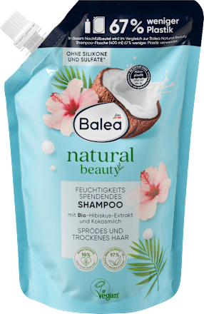 natural beauty Feuchtigkeitsspendendes Shampoo Nachfüllbeutel Balea