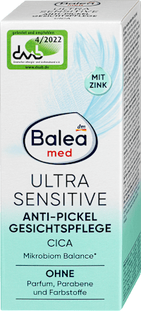 Krema za obraz proti mozoljem ULTRA SENSITIVE s CICA in cinkom Balea med