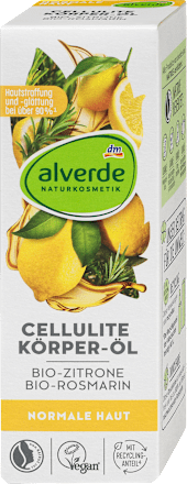 tělový olej proti celulitidě bio citron a bio rozmarýn alverde NATURKOSMETIK