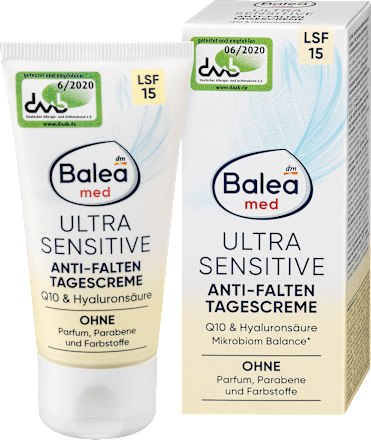 Denný pleťový krém proti vráskam Ultra Sensitive s OF15 Balea med