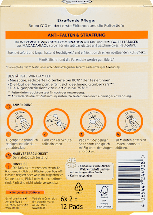 Anti Falten Augenpads Q10 (6 Paar) Balea