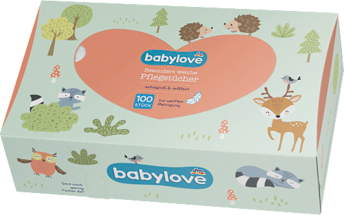 Babypflegetücher trocken 3-lagig sortiert babylove