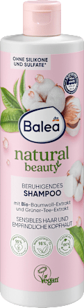 natural beauty umirujući šampon za kosu - ekstrakt organskog pamuka i zelenog čaja Balea
