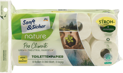 Toilettenpapier Pro Climate nature Stroh 2-lagig (8x260 Blatt) Sanft&Sicher