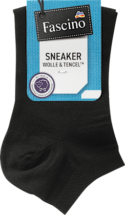 Sneaker mit Wolle und TENCEL™ Lyocell, Gr. 39-42, schwarz Fascino