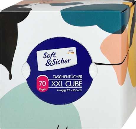 Papír zsebkendő XXL-méretű, dobozos, 4-rétegű, többféle Soft&Sicher