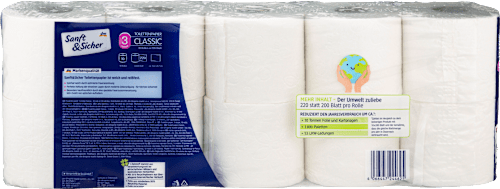 Classic toaletni papir, 3-slojni, 10 rolni Sanft&Sicher