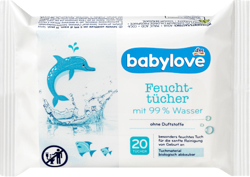 Chusteczki nawilżane z 99% wody babylove