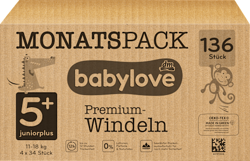 Premium pleny, velikost 5+ měsíční box babylove