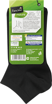 Sneaker mit TENCEL™ Lyocell, Gr. 35-38, schwarz Fascino