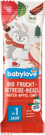 Bio Frucht-Getreide-Riegel mit Birne, Pflaume und Zimt babylove