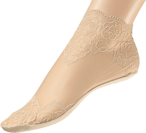 Socken mit Spitze braun Gr. 39-42 Fascino