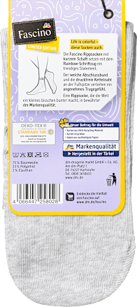 Socken in Ripp-Optik,  Gr. 39-42, grau Fascino