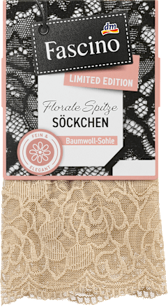 Socken mit Spitze braun Gr. 39-42 Fascino