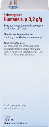 Spitzwegerich Hustensirup  Mivolis