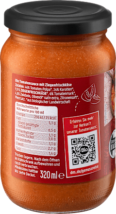 Tomatensoße, Ziegenfrischkäse dmBio