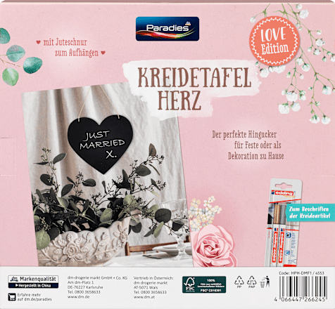 Kreidetafel Hochzeit Paradies