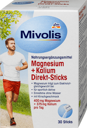 Magnezij i kalij direkt prah, dodatak prehrani s magnezijem i kalijem – okus trešnje Mivolis
