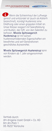 Spitzwegerich Hustensirup  Mivolis