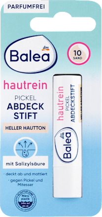 Korrektorstift szalicilsavval Hautrein, 10 Sand - világos bőrtónusra Balea