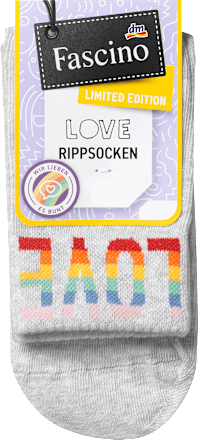 Socken in Ripp-Optik,  Gr. 39-42, grau Fascino