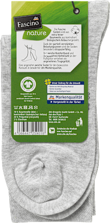 Socken mit Bio-Baumwolle, Gr. 39-42, grau Fascino